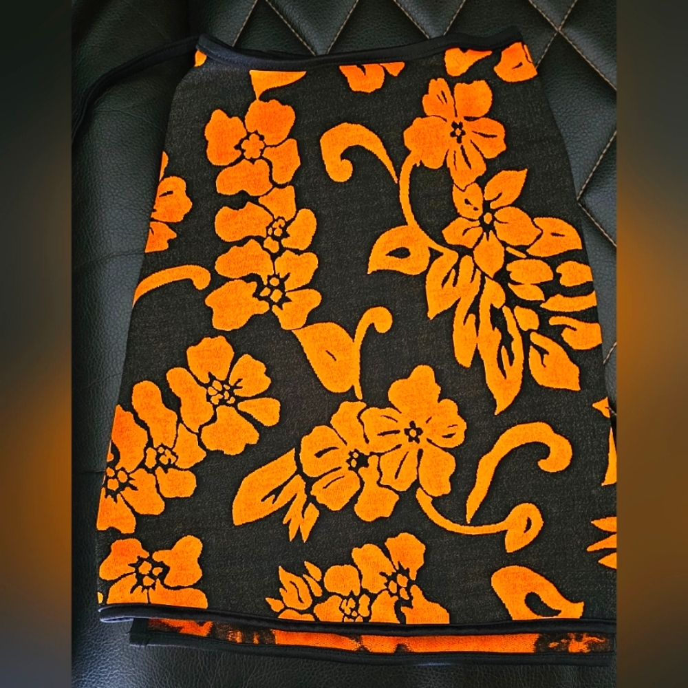 Speedo Cover-Up Wrap Beach Skirt Orange And Black Excellent Condition Sz Medium